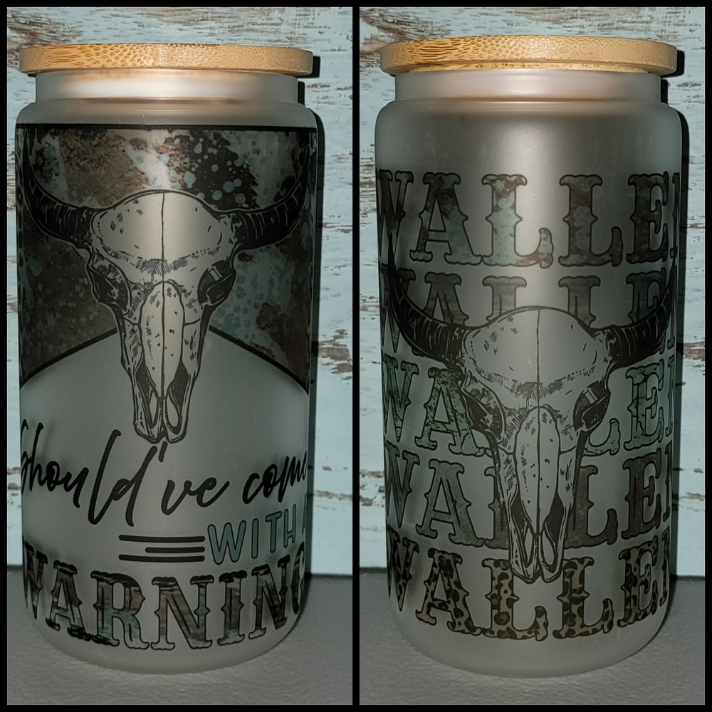 🆕 16 oz FROSTED GLASS TUMBLER